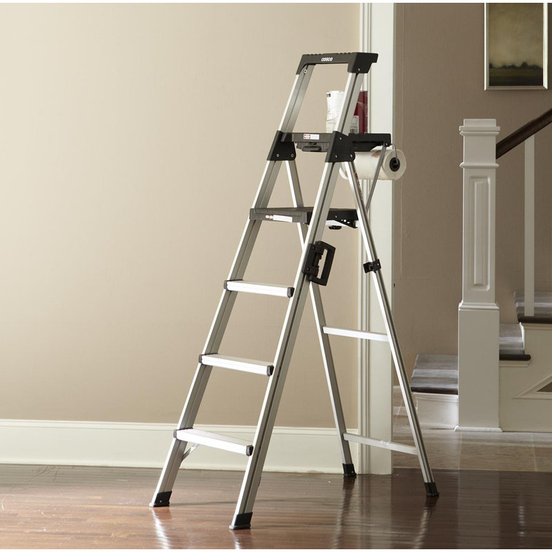 Cosco Home and Office Signature 5.76 ft Aluminum Step Ladder with 300 lb. Load Capacity